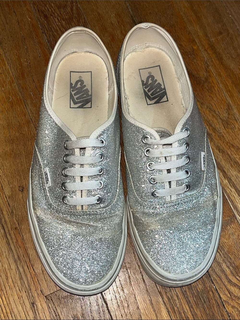 RARE silver glitter vans
